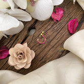 Vriksham Unique  Golden Look Alike Naths/Nose pin-Red-G17515